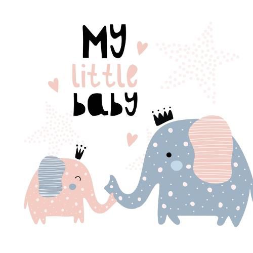 Cover image for Baby Shower Guest Book: My Little Baby Elephant Girl & Her Mom Alternative Theme, Wishes to Baby and Advice for Parents, Guests Sign in Personalized with Address Space, Gift Log, Keepsake Photo Pages