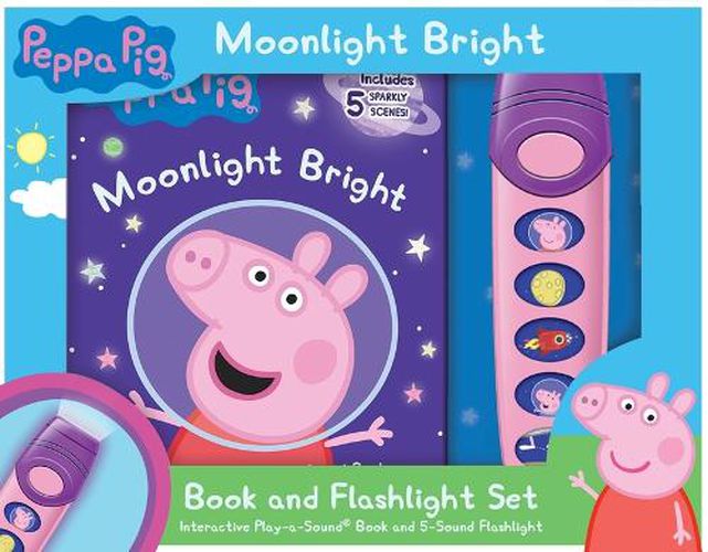 Cover image for Peppa Pig: Moonlight Bright Book and 5-Sound Flashlight Set