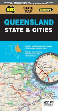 Cover image for Queensland State & Cities Map 419 10th ed (waterproof)