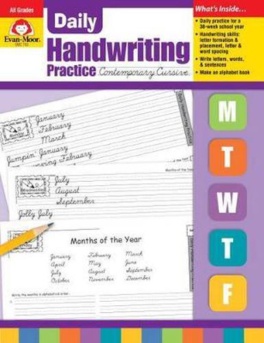 Cover image for Daily Handwriting Practice: Contemporary Cursive, Kindergarten - Grade 6 Teacher Edition