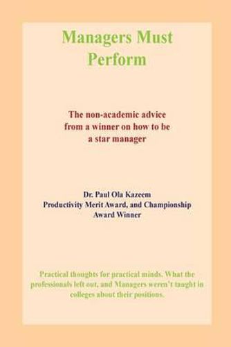 Cover image for Managers Must Perform
