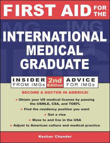 Cover image for First Aid for the International Medical Graduate