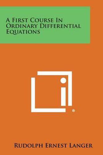 Cover image for A First Course in Ordinary Differential Equations