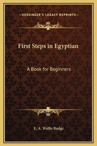 Cover image for First Steps in Egyptian: A Book for Beginners