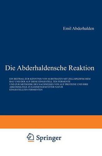 Cover image for Die Abderhaldensche Reaktion