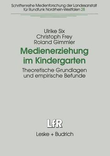 Cover image for Medienerziehung Im Kindergarten: Theoretische Grundlagen Und Empirische Befunde