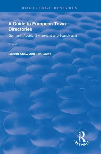 Cover image for A Guide to European Town Directories: Germany, Austria, Switzerland and Scandinavia