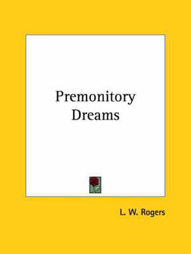 Cover image for Premonitory Dreams