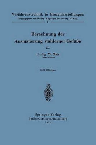 Cover image for Berechnung der Ausmauerung stahlerner Gefasse