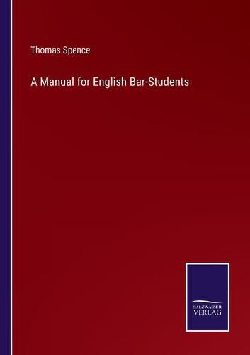 Cover image for A Manual for English Bar-Students