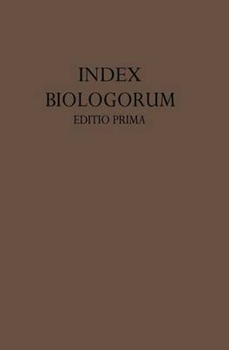 Cover image for Index Biologorum: Inverstigatores - Laboratoria Periodica