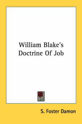 Cover image for William Blake's Doctrine of Job