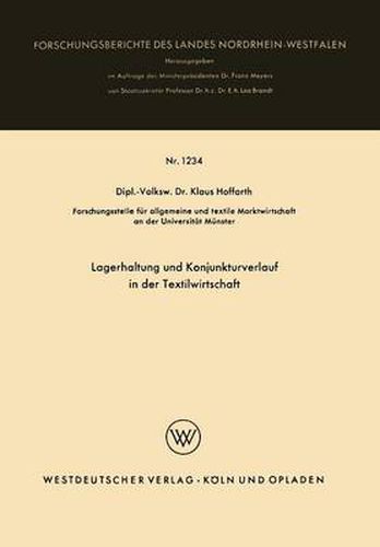 Cover image for Lagerhaltung Und Konjunkturverlauf in Der Textilwirtschaft