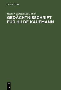 Cover image for Gedachtnisschrift fur Hilde Kaufmann