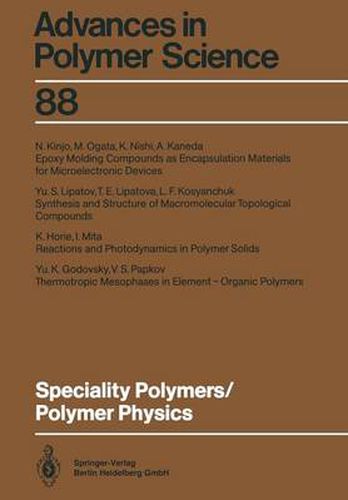 Cover image for Speciality Polymers/Polymer Physics