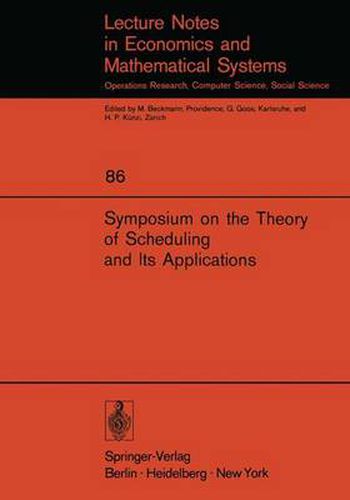 Cover image for Symposium on the Theory of Scheduling and Its Applications
