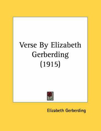 Cover image for Verse by Elizabeth Gerberding (1915)