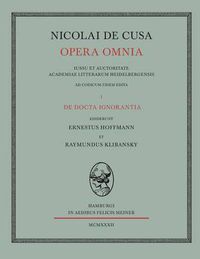 Cover image for Nicolai de Cusa Opera omnia / Nicolai de Cusa Opera omnia. Volumen I.