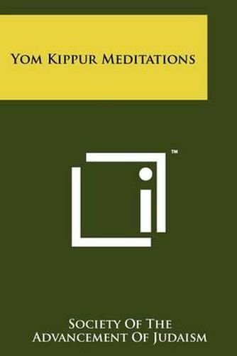 Cover image for Yom Kippur Meditations