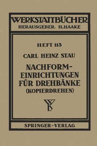 Cover image for Nachformeinrichtungen fur Drehbanke (Kopierdrehen)