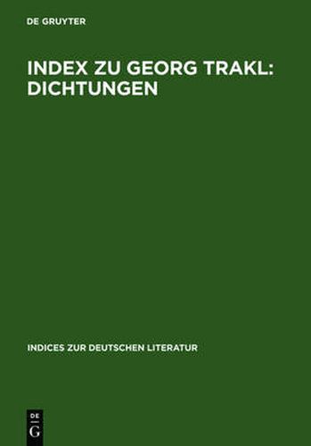 Cover image for Index Zu Georg Trakl: Dichtungen