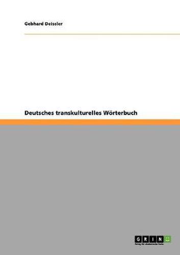 Cover image for Deutsches transkulturelles Woerterbuch