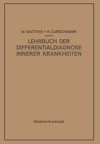 Cover image for Lehrbuch der Differentialdiagnose Innerer Krankheiten