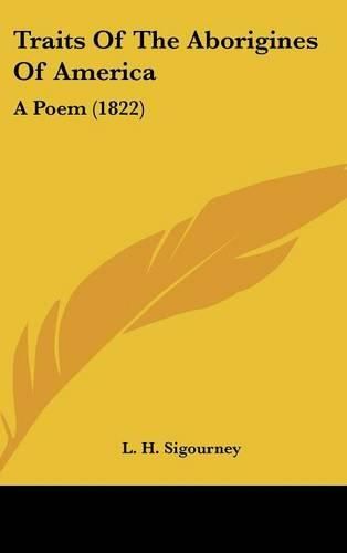 Cover image for Traits of the Aborigines of America: A Poem (1822)