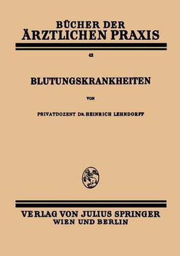 Cover image for Blutungskrankheiten: Band 42