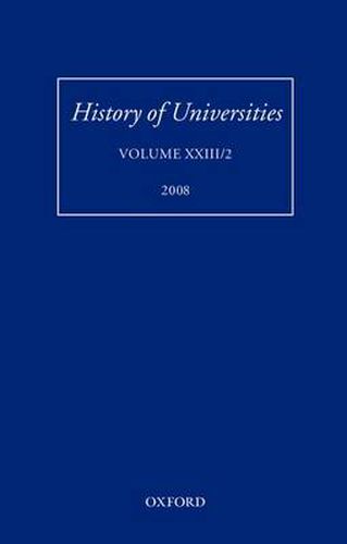 Cover image for History of Universities: Volume XXIII/2