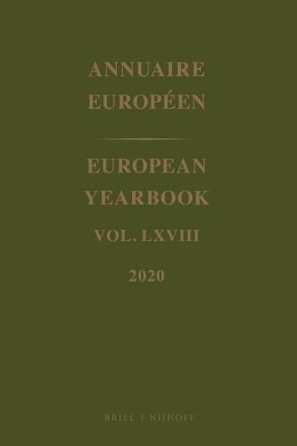 Cover image for European Yearbook / Annuaire Europeen, Volume 68 (2020)