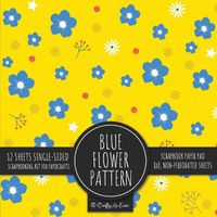 Cover image for Blue Flower Pattern Scrapbook Paper Pad: Yellow Background 8x8 Decorative Paper Design Scrapbooking Kit for Cardmaking, DIY Crafts, Creative Projects