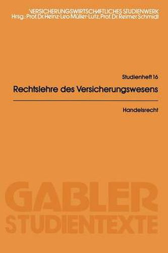 Cover image for Handelsrecht: Ohne Gesellschafts- Und Seehandelsrecht