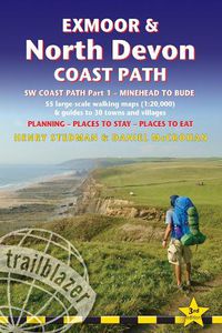 Cover image for Exmoor & North Devon Coast Path South West Coast Path Part 1 Minehead To Bude Trailblazer British Walking Guide Pra