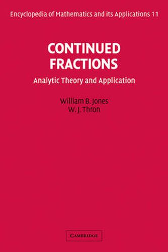 Cover image for Continued Fractions: Analytic Theory and Applications